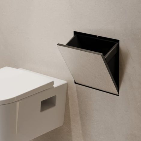 HANSGROHE XtraStoris Rock Wnęka ścienna z koszem na śmieci i drzwiczkami do wyłożenia płytkami 30 x 30 x 14 cm czarny mat  56090670 56090670 od 