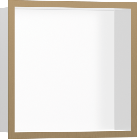 - HANSGROHE XtraStoris Individual Wnęka ścienna Biały Matowy z ozdobną ramką 30 x 30 x 10 cm brąz szczotkowany  56099140 - 56099140 - Łazienki Szydłowski