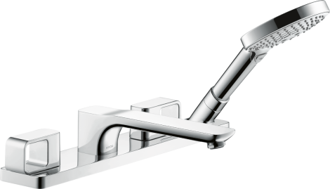 - AXOR Urquiola 4-otworowa bateria wannowa do montażu na cokole z płytek chrom 11445000 - 11445000 - Łazienki Szydłowski