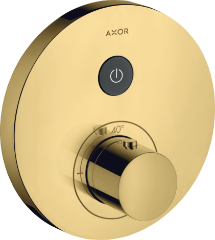 - AXOR ShowerSelect Bateria termostatyczna do 1 odbiornika, okrągła, podtynkowa złoty optyczny polerowany 36722990 - 36722990 U - Łazienki Szydłowski