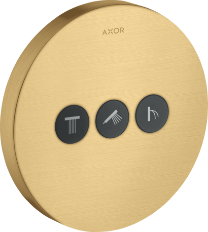  - AXOR ShowerSelect Zawór odcinający do 3 odbiorników, okrągły, podtynkowy złoty optyczny szczotkowany 36727250 - 36727250 U - Łazienki Szydłowski