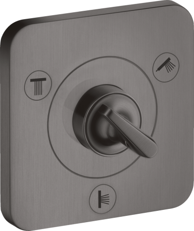 - AXOR Citterio E Zawór odcinająco-przełączający Trio/Quattro 12 x 12 cm, podtynkowy czarny chrom szczotkowany 36772340 - 36772340 - Łazienki Szydłowski