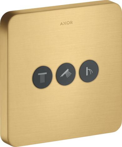  - AXOR ShowerSelect Zawór odcinający do 3 odbiorników, softsquare, podtynkowy złoty optyczny szczotkowany 36773250 - 36773250 U - Łazienki Szydłowski