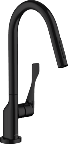  - AXOR Citterio Jednouchwytowa bateria kuchenna 250 EcoSmart z wyciąganą wylewką czarny mat 39832670 - 39832670 - Łazienki Szydłowski