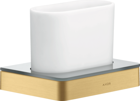  - AXOR Universal Softsquare Kubek na szczoteczki do zębów złoty optyczny szczotkowany 42834250 - 42834250 U - Łazienki Szydłowski