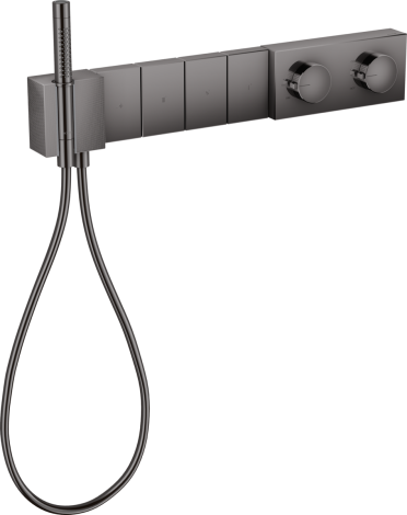 - AXOR Edge Moduł termostatyczny 610/100 do 4 odbiorników, podtynkowy, szlif diamentowy czarny chrom polerowany 46721330 - 46721330 - Łazienki Szydłowski