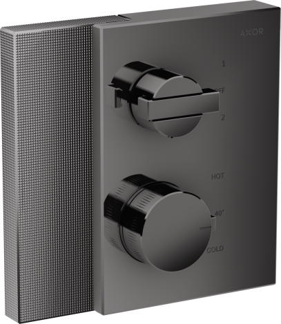  - AXOR Edge Bateria termostatyczna z zaworem odcinająco-przełączającym do 2 odbiorników, czarny chrom polerowany 46761330 - 46761330 U - Łazienki Szydłowski