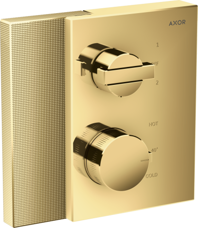 AXOR Edge Bateria termostatyczna z zaworem odcinająco-przełączającym do 2 odbiorników, złoty optyczny polerowany 46761990 46761990 od 