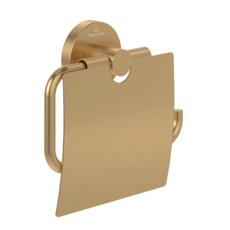 - Villeroy&Boch Elements-Tender uchwyt na papier toaletowy z pokrywą, złoty szczotkowany TVA15101300076 - TVA15101300076 - Łazienki Szydłowski