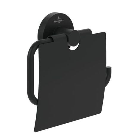  - Villeroy&Boch Elements-Tender uchwyt na papier toaletowy z pokrywą, czarny mat TVA151013000K5 - TVA151013000K5 - Łazienki Szydłowski