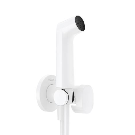 - HANSGROHE słuchawka prysznicowa Bidette 1 jet S EcoSmart dla wody zimnej z uchwytem i wężem prysznicowym 125 cm biały mat 29230700 - 29230700 - Łazienki Szydłowski