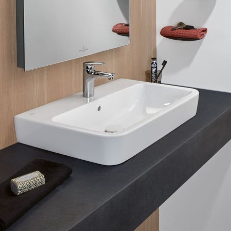 - Villeroy&Boch O.novo umywalka stojaca na blacie 55 x 46 cm biała 4A41MG01 - 4A41MG01 - Łazienki Szydłowski