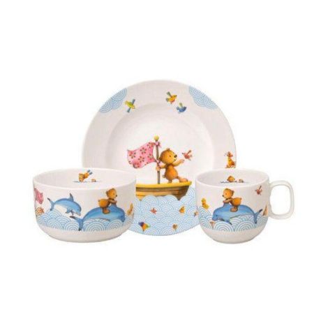  - Villeroy&Boch Kiddy Bears Zestaw naczyń dla dzieci 3 el. Niebieski,  Szczęśliwy jak niedźwiedź 1486648427 - 1486648427 - Łazienki Szydłowski