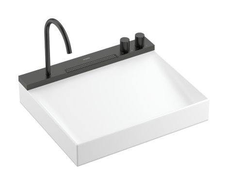 - HANSGROHE Avalegra AquaUnit Umywalka wisząca 58 x 47,5cm czarny chrom szczotkowany 22472340 - 22472340 - Łazienki Szydłowski