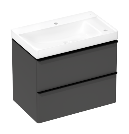 - HANSGROHE Xelu Q Zestaw umywalka wisząca z półką po prawej stronie z szafką z 2 szufladami 78 x 47,5cm, szary diament matowy 54381670 - 54381670 - Łazienki Szydłowski