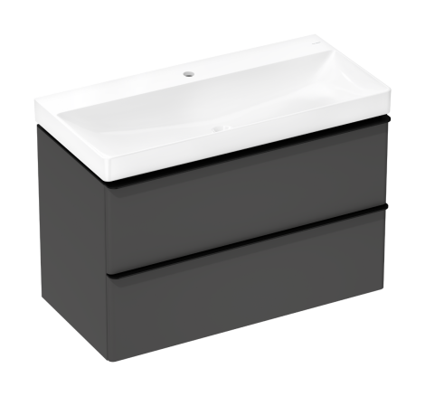  - HANSGROHE Xelu Q Zestaw umywalka wisząca z szafką z 2 szufladami 98 x 47,5 cm szary diament matowy 54384670 - 54384670 - Łazienki Szydłowski