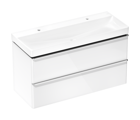 HANSGROHE Xelu Q Zestaw umywalka wisząca z szafką z 2 szufladami 118 x 47,5cm biały wysoki połysk 54386000 54386000 od 