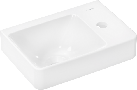 - HANSGROHE Xelu Q Mała umywalka wisząca z półką po prawej stronie 36 x 25 cm biały 60314450 - 60314450 - Łazienki Szydłowski