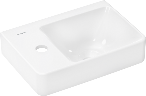 - HANSGROHE Xelu Q Mała umywalka wisząca z półką po lewej stronie 36 x 25 cm biały 60315450 - 60315450 - Łazienki Szydłowski