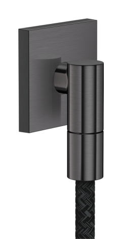 - AXOR Wall outlet Fine Przyłącze węża, kwadratowe czarny chrom szczotkowany 36738340 - 36738340 - Łazienki Szydłowski