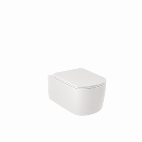 KLUDI-RESA S miska WC 55 x 36 cm podwieszana bezkołnierzowa z deską sedesową biały 27WCSET43