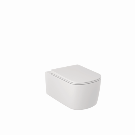 KLUDI-RESA S miska WC 55 x 36 cm podwieszana bezkołnierzowa z deską sedesową biały mat  27WCSET53