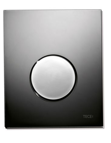 TECE Loop Przycisk spłukujący ze szkła do pisuaru, szkło czarne-przycisk biały 9242654