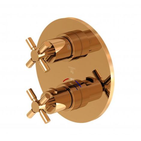 Steinberg Sensual Rain zestaw montażowy do termostatu podtynkowego do prysznica z przełącznikiem 2-drożnym Rose Gold 250 4133 3 RG