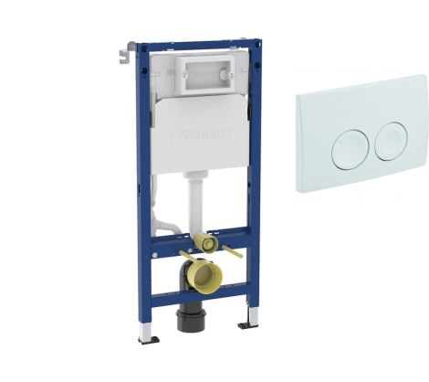 Geberit Duofix Basic 112 cm – stelaż podtynkowy z przyciskiem Delta 20, biały 458103000