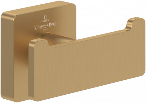 Villeroy&Boch Elements-Striking podwójny haczyk na ręcznik, brushed gold TVA15201200076