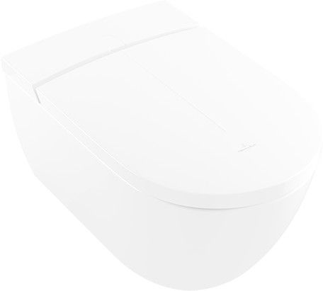 VILLEROY&BOCH Toaleta myjąca, wc bez rantu + deska sedesowa biała z powłoką ceramicplus V0E100R1 