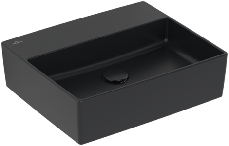 VILLEROY&BOCH Memento 2.0 Umywalka stojąca na blacie 49,8x42x13,9 cm, bez przelewu, Pure Black CeramicPlus 4A0753R7
