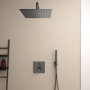 - Ideal Standard Ceratherm zestaw prysznicowy podtynkowy termostatyczny z deszczownicą czarny mat A7572A5 - A7572A5 - Łazienki Szydłowski