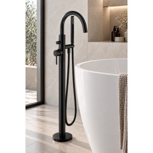  - OMNIRES Y bateria wannowa wolnostojąca, czarny półmat Y1233SBL - Y1233-SBL - Łazienki Szydłowski