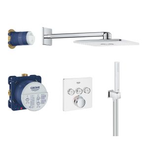 - GROHE-Grohtherm SmartControl Perfect zestaw prysznicowy z termostatem i deszczownicą chrom 34706LS0 - 34706LS0 - Łazienki Szydłowski