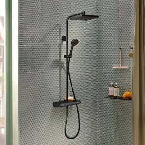  - Hansgrohe Activera Q Komplet prysznicowy 290/180 1jet EcoSmart+ z termostatem ShowerTablet Select 360 Varia czarny mat 28649670 - 28649670 - Łazienki Szydłowski