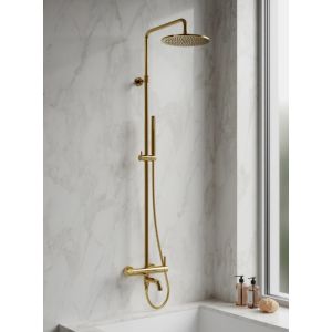  - OMNIRES Y bateria wannowa z zestawem natryskowym z deszczownicą złoty połysk Y1234MGL - Y1234MGL - Łazienki Szydłowski