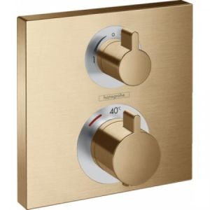 - HANSGROHE Ecostat Square Bateria termostatyczna do 2 odbiorników, brąz szczotkowany 15714140 - 15714140 - Łazienki Szydłowski