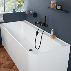  - Villeroy&Boch Collaro Wanna przyścienna 179 x 79 cm, biała /czarny mat UBA180COR9CL00VN01 - UBA180COR9CL00VN01 - Łazienki Szydłowski