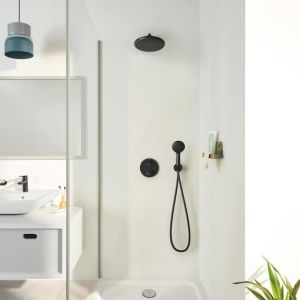 - GROHE-Precision Thermostat Podtynkowy zestaw prysznicowy z deszczownicą Vitalio Start 250 czarny mat 348832430 - 348832430 - Łazienki Szydłowski