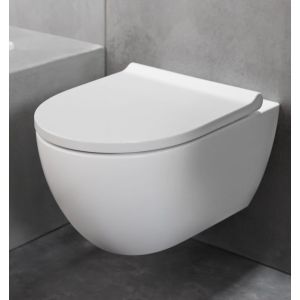 GEBERIT Acanto WC wiszące z deską sedesową, biały z powłoką KeraTect 502774008