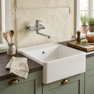  - VILLEROY&BOCH zlew ceramiczny 59,5 x 63 cm bez otworu na baterię kuchenną biały połysk 632061R1 - 632061R1 - Łazienki Szydłowski