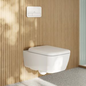 - Villeroy & Boch Skyla miska WC wisząca 53 x 37 cm z TwistFlush z deską WC, kolor biały z powłoką Ceramic Plus 4682CLR1 - 4682CLR1 - Łazienki Szydłowski