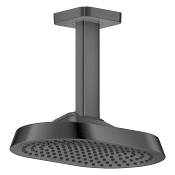 - AXOR ShowerSphere Deszczownica prysznicowa 25 x 16 cm 1jet z przyłączem sufitowym czarny chrom szczotkowany 39763340 - 39763340 - Łazienki Szydłowski