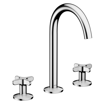  - AXOR One 3-otworowa bateria umywalkowa 170 z uchwytami krzyżowymi i kompletem odpływowym Push-Open chrom 48040000 - 48040000 - Łazienki Szydłowski