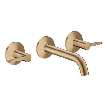  - AXOR One 3-otworowa bateria umywalkowa z uchwytami jednoramiennymi i wylewką 16 cm, ścienna, podtynkowa brąz szczotkowany 48150140 - 48150140 - Łazienki Szydłowski