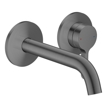  - AXOR One Jednouchwytowa bateria umywalkowa z wylewką 16 cm, ścienna, podtynkowa czarny chrom szczotkowany 48170340 - 48170340 - Łazienki Szydłowski