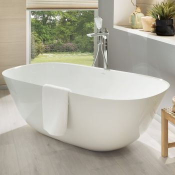- Villeroy&Boch Theano wanna owalna wolnostojąca 155 x 75 cm biały UBQ155ANH7F200V-01 - UBQ155ANH7F200V-01 - Łazienki Szydłowski