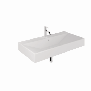  - KLUDI RESA umywalka ceramiczna podwieszana, naszafkowa i nablatowa 101 x 50 cm prostokątna biały mat 59WW10153 - 59WW10153 - Łazienki Szydłowski