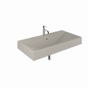 - KLUDI RESA umywalka ceramiczna podwieszana, naszafkowa i nablatowa 101 x 50 cm prostokątna jasny szary mat 59WW101O2 - 59WW101O2 - Łazienki Szydłowski